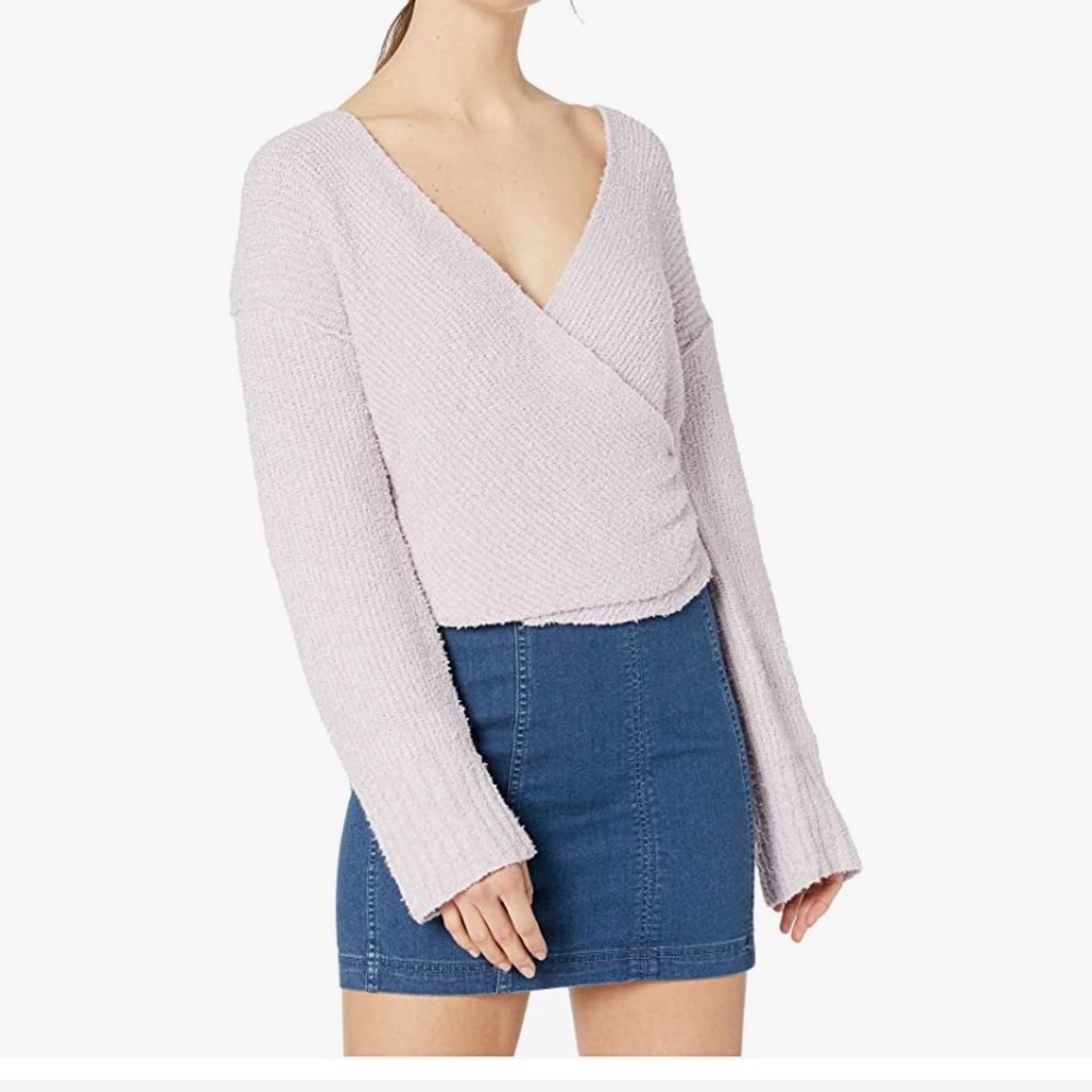 New with tags. Free People Sensual Wrap Sweater in Lilac